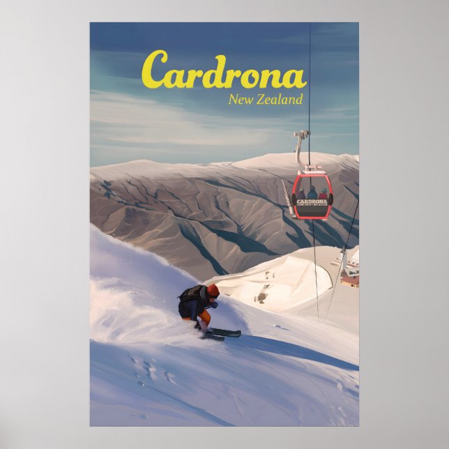 Cardrona Ski Resort Travel Poster (Front)