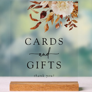 Cards and Gift Fall Acrylic Sign