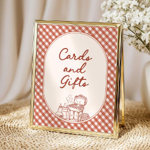 Cards and Gifts Baby Q BBQ Couples Baby Shower Poster
