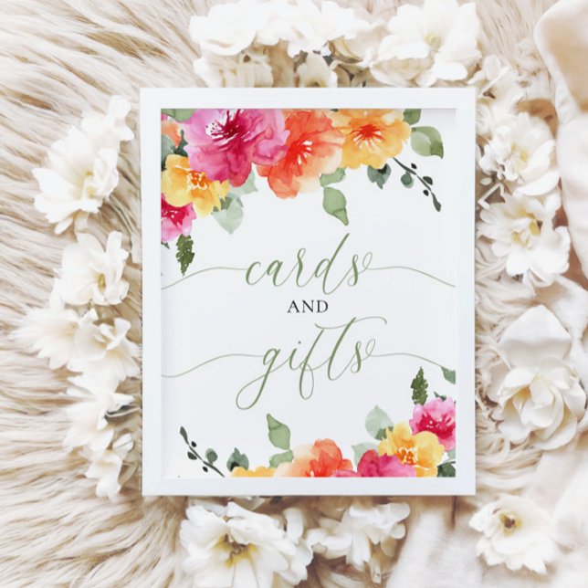 Cards and gifts baby shower colourful bright flora poster (Creator Uploaded)