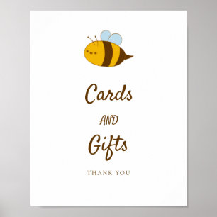 Cards and Gifts Bee Baby Shower Cute Kawaii Sweet Poster