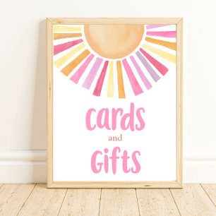 Cards and gifts boho sunshine pink yellow orange poster