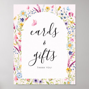Cards and Gifts Bridal Shower Floral Sign