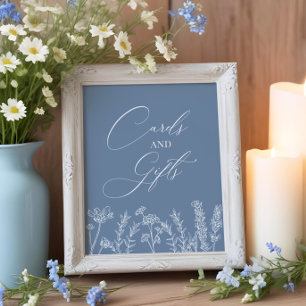Cards and Gifts Burnt Orange Wildflower Wedding Po Poster