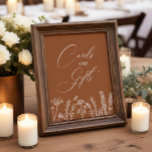 Cards and Gifts Burnt Orange Wildflower Wedding Poster<br><div class="desc">Cards and Gifts Burnt Orange Wildflower Wedding Poster</div>