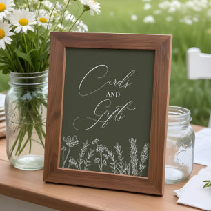 Cards and Gifts Burnt Orange Wildflower Wedding Poster