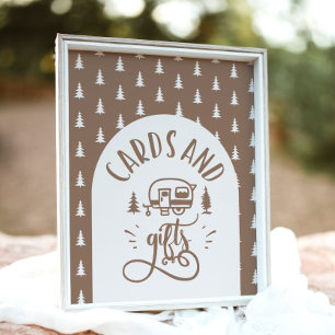 Cards and gifts Capming One Happy Camper birthday Poster