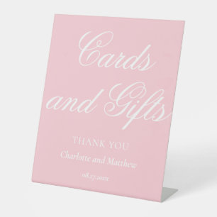 Cards And Gifts Chic Modern Pink Wedding Pedestal Sign