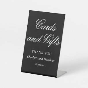 Cards And Gifts Chic Modern Wedding Event Pedestal Sign