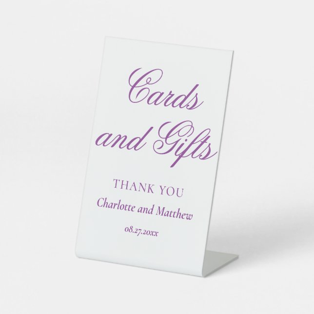 Cards And Gifts Chic Modern Wedding Event Pedestal Sign (Front)