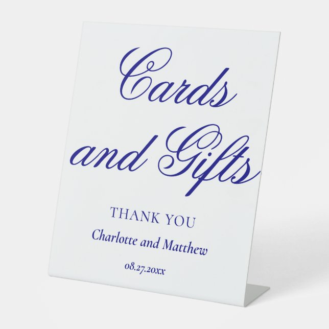 Cards And Gifts Chic Modern Wedding Event Pedestal Sign (Front)