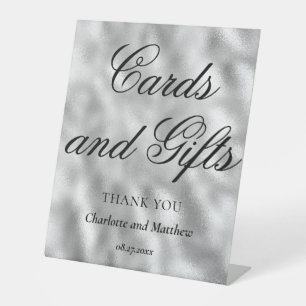 Cards And Gifts Chic Modern Wedding Event Pedestal Sign