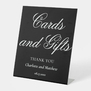 Cards And Gifts Chic Modern Wedding Event Pedestal Sign