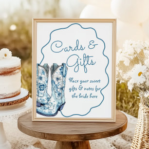 Cards and Gifts Chinoiserie Boots Bridal Shower Poster