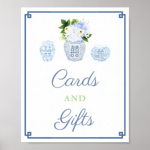 Cards And Gifts Chinoiserie Chic Baby Shower Party Poster