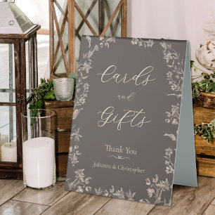 Cards and Gifts Elegant Wildflowers Mocha Script