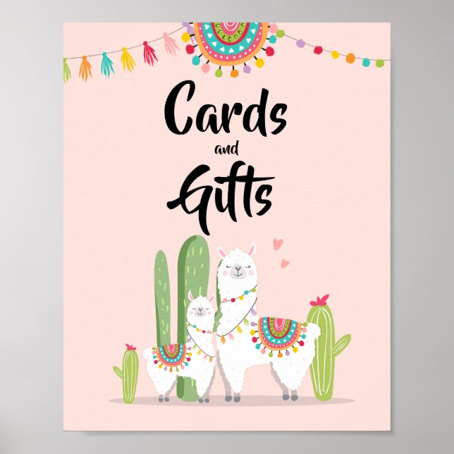 Cards and Gifts Fiesta Llama Baby Shower Sign (Front)