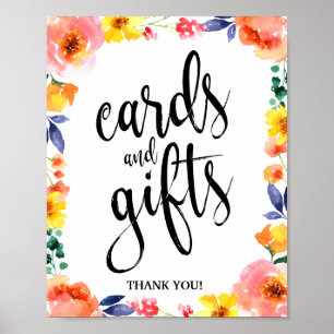 Cards and Gifts Floral 8x10 Wedding Sign