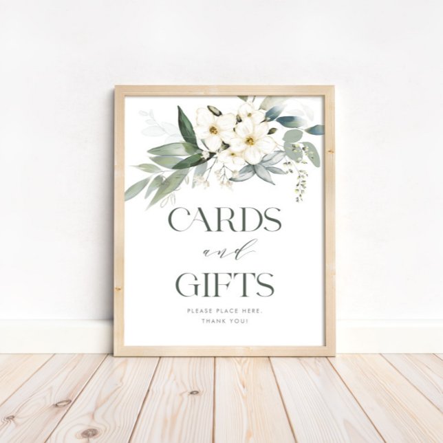 Cards and Gifts Floral Baby Shower Table Sign (Creator Uploaded)