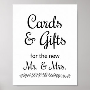 Cards And Gifts For New Mr. and Mrs. Wedding Poster