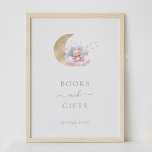 Cards and Gifts Gold Moon Stars Baby Shower Sign