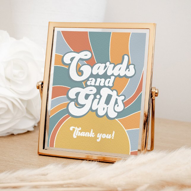 Cards and Gifts Groovy Retro Sunshine Baby Shower Poster (Creator Uploaded)