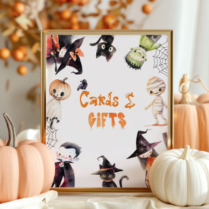 Cards and gifts Halloween costume party Poster
