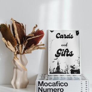 Cards and Gifts Halloween ghost baby shower game Poster