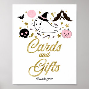 Cards and Gifts Halloween Girl Baby Shower Sign