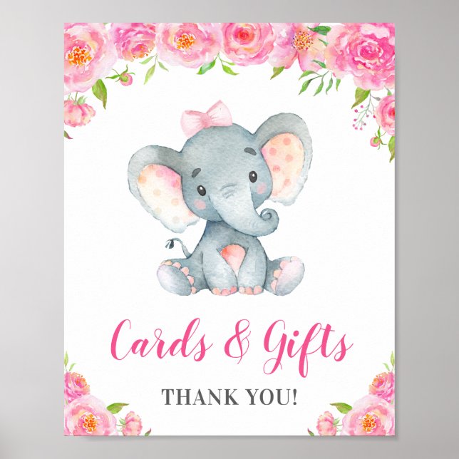 Cards and Gifts Little Peanut Elephant Girl Pink Poster (Front)