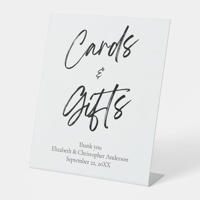 Cards and Gifts Minimalist Simple Wedding Signs (Front)