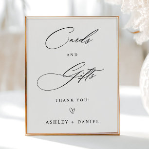 Cards and Gifts Modern Minimalist Wedding Poster