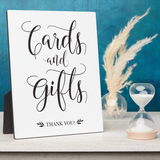 Cards and Gifts Modern Wedding Sign Plaque (Side)