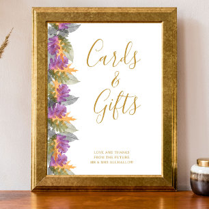 Cards and Gifts October Leaves Bridal Shower Poster