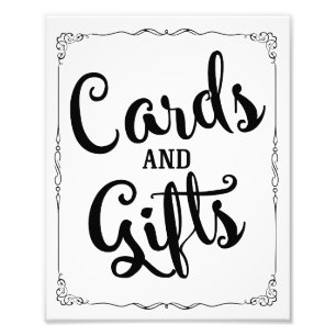 cards and gifts party wedding sign
