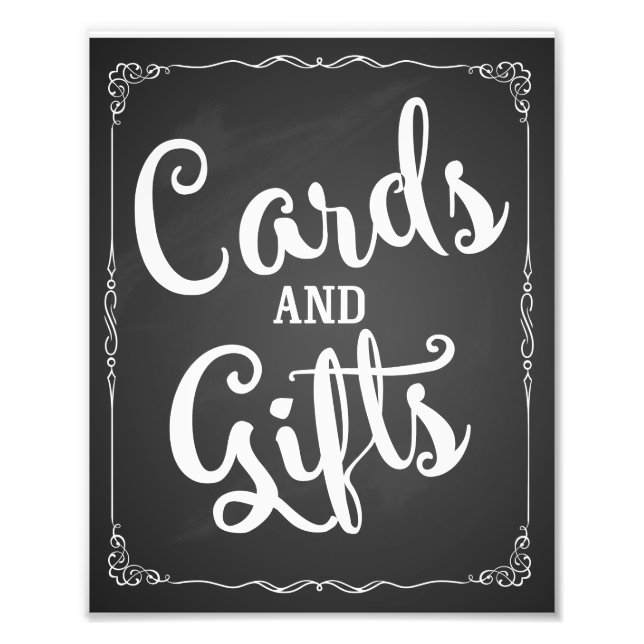 cards and gifts party wedding sign (Front)