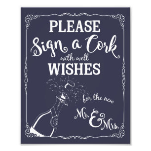 cards and gifts party wedding sign navy nautical