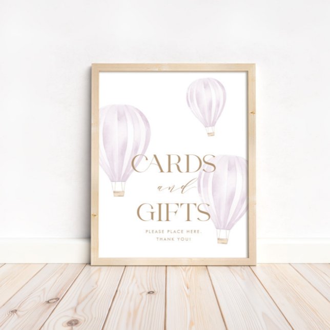Cards and Gifts Pink Hot Air Balloon Table Sign (Creator Uploaded)