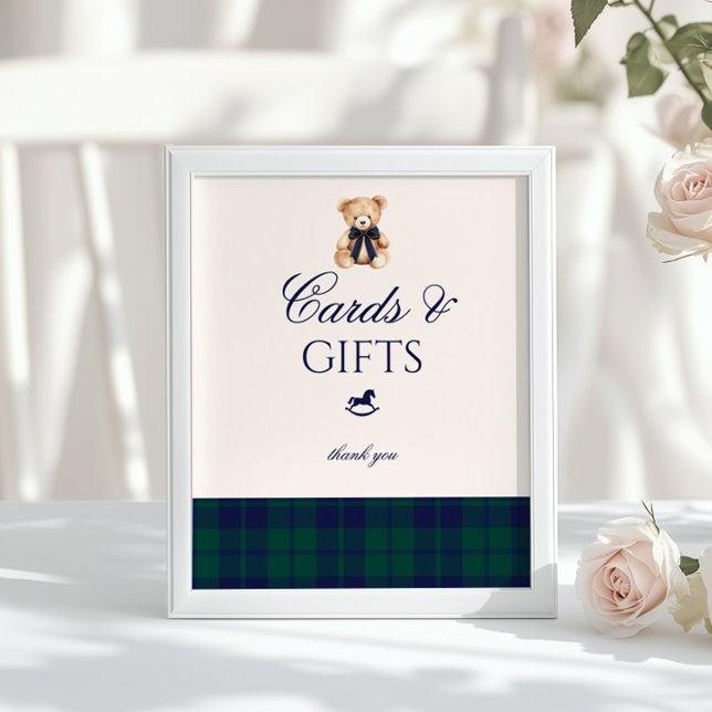 Cards and gifts Preppy Teddy Bear Plaid Poster (Creator Uploaded)
