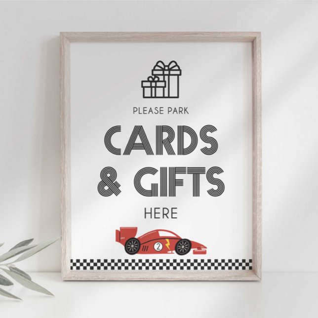Cards and Gifts Race Car Party Sign (Creator Uploaded)