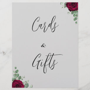 Cards and Gifts Red Rose Wedding Sign