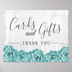 Cards and Gifts   Rustic Succulent Floral Wedding Poster
