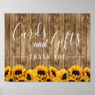 Cards and Gifts   Rustic Sunflower Floral Wedding Poster