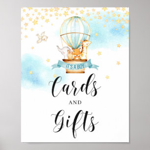 Cards and Gifts sign Baby Shower hot air balloon