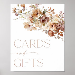 Cards and gifts sign boho fall autumn floral