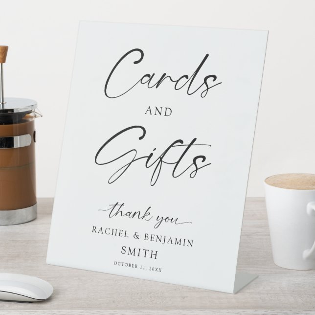 Cards and Gifts Sign Custom Name Wedding Minimal (In SItu)