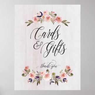 Cards and gifts sign poster wedding