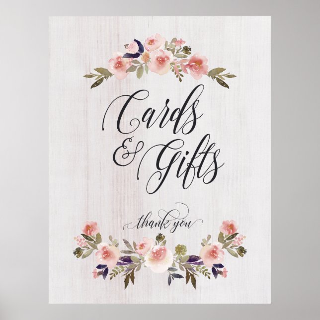 Cards and gifts sign poster wedding (Front)