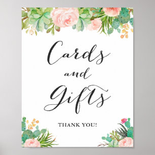 Cards and Gifts Sign Succulent Cactus Floral