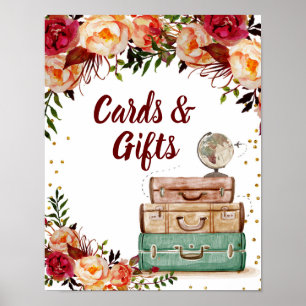 Cards and Gifts Sign Travel Bridal Shower Poster